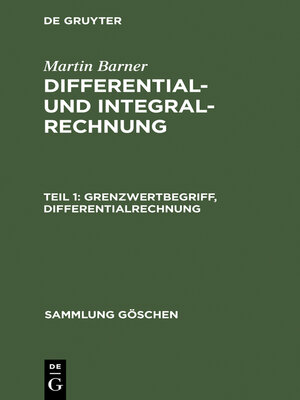 cover image of Grenzwertbegriff, Differentialrechnung